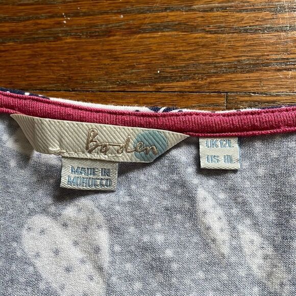 Boden Navy & White Starlight Bird Long Sleeve Dress - Picture 3 of 5